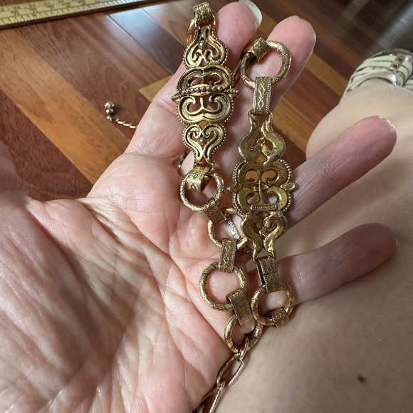 1940's Rare Hollycraft Regency Hollywood Gold Tone Metal Chain Belt - Picture 6 of 14